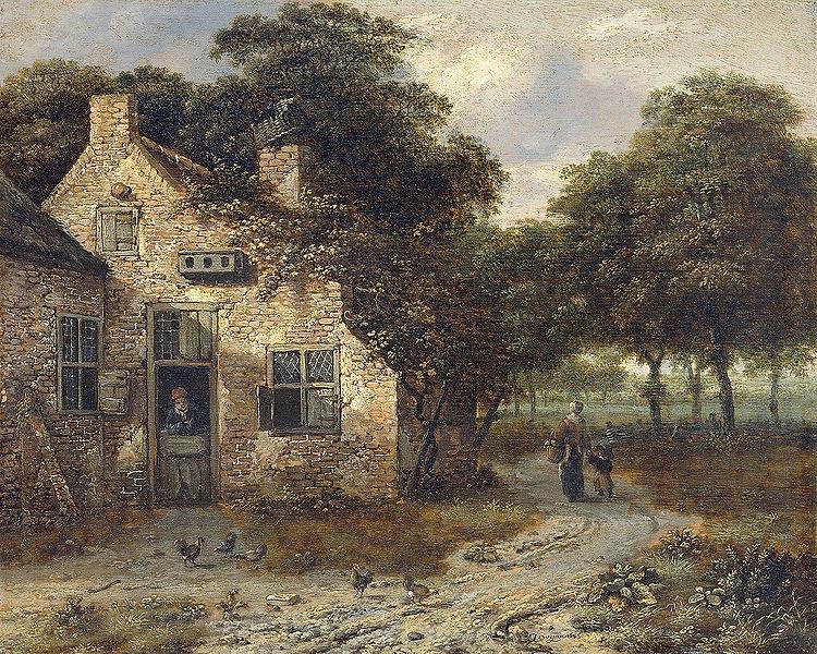 Jan Wijnants A peasant cottage Germany oil painting art